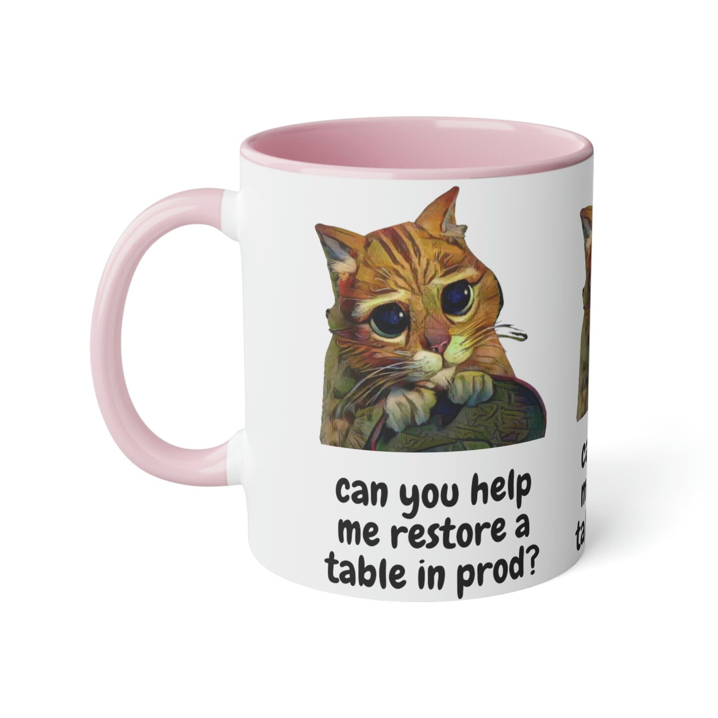 MemeMug restore table in prod cute cat